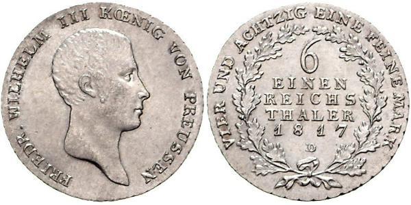 1/6 Thaler Reino de Prusia (1701-1918) Plata Federico Guillermo III de Prusia (1770 -1840)