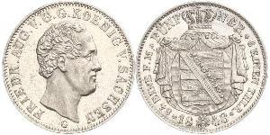 1/6 Thaler Reino de Sajonia (1806 - 1918) Plata Federico Augusto II de Sajonia