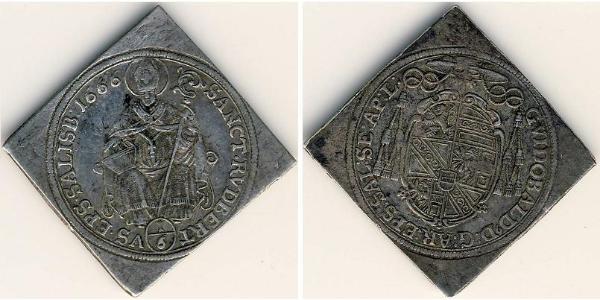 1/6 Thaler Salzburgo Plata 
