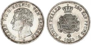 1/6 Thaler Königreich Sachsen (1806 - 1918) Silber Johann (Sachsen)