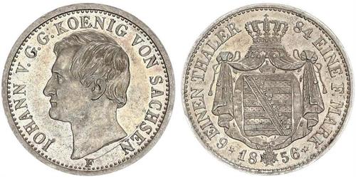 1/6 Thaler Königreich Sachsen (1806 - 1918) Silber Johann (Sachsen)