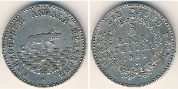 1/6 Thaler States of Germany Silber 