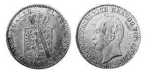 1/6 Thaler Anhalt-Dessau (1603 -1863) / Duchy of Anhalt (1806 - 1918) Silver Leopold IV, Duke of Anhalt (1794 – 1871)