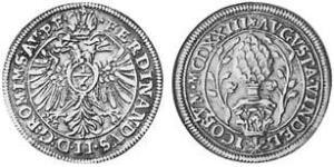 1/6 Thaler Imperial City of Augsburg (1276 - 1803) Silver Ferdinand II, Holy Roman Emperor  (1578 -1637)