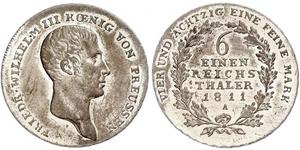 1/6 Thaler Kingdom of Prussia (1701-1918) Silver Frederick William III of Prussia (1770 -1840)