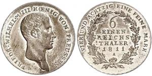 1/6 Thaler Kingdom of Prussia (1701-1918) Silver Frederick William III of Prussia (1770 -1840)