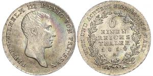 1/6 Thaler Kingdom of Prussia (1701-1918) Silver Frederick William III of Prussia (1770 -1840)