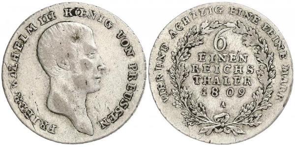 1/6 Thaler Kingdom of Prussia (1701-1918) Silver Frederick William III of Prussia (1770 -1840)