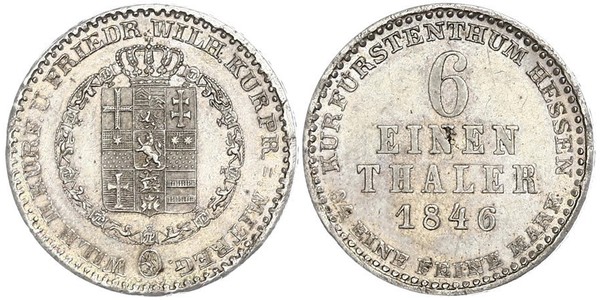 1/6 Thaler Landgraviate of Hesse-Kassel (1567 - 1806) Silver 