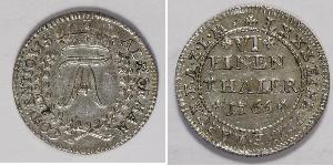 1/6 Thaler Principality of Anhalt-Zerbst (1544 - 1796) Silver Frederick Augustus, Prince of Anhalt-Zerbst (1734 – 1793)