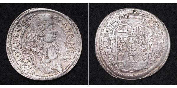 1/6 Thaler Principality of Ansbach (1398–1792) Silver John Frederick, Margrave of Brandenburg-Ansbach (1654 – 1686)