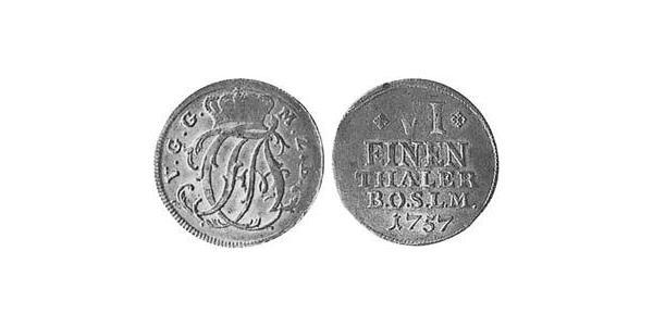 1/6 Thaler Principality of Ansbach (1398–1792) Silver Charles Alexander, Margrave of Brandenburg-Ansbach (1736 – 1806)