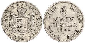 1/6 Thaler Waldeck (state) (1180 - 1918) Silver George II, Prince of Waldeck and Pyrmont