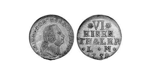 1/6 Thaler Anhalt-Bernburg (1603 - 1863) 銀 Victor Frederick, Prince of Anhalt-Bernburg (1700 – 1765)