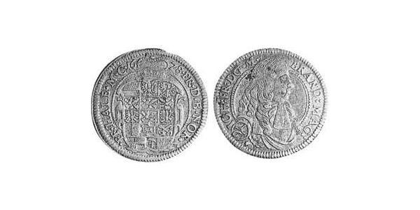 1/6 Thaler Principality of Ansbach (1398–1792) 銀 John Frederick, Margrave of Brandenburg-Ansbach (1654 – 1686)