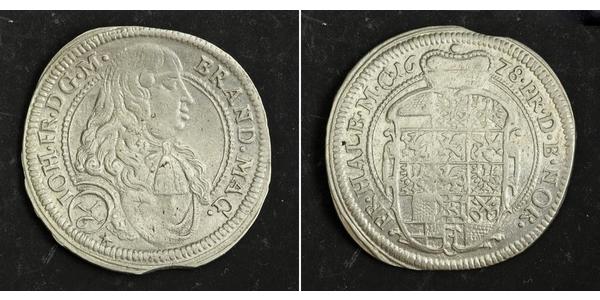 1/6 Thaler Principality of Ansbach (1398–1792) 銀 John Frederick, Margrave of Brandenburg-Ansbach (1654 – 1686)