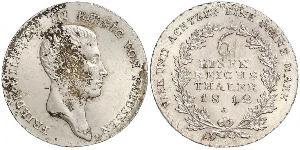 1/6 Thaler 普魯士王國 (1701 - 1918) 銀 腓特烈·威廉三世 (1770 -1840)
