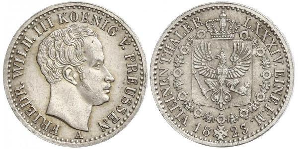 1/6 Thaler 普魯士王國 (1701 - 1918) 銀 腓特烈·威廉三世 (1770 -1840)