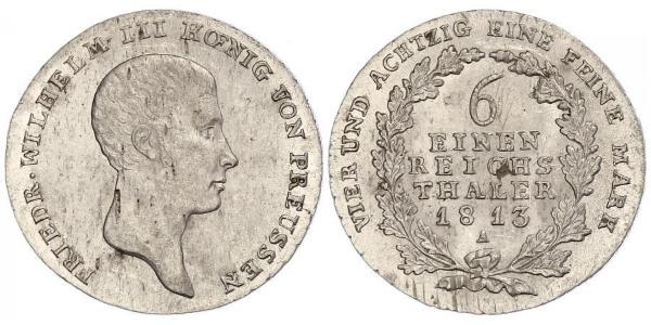 1/6 Thaler 普魯士王國 (1701 - 1918) 銀 腓特烈·威廉三世 (1770 -1840)