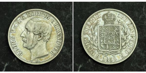 1/6 Thaler 汉诺威王国 (1814 - 1866) 銀 格奥尔格五世 (汉诺威) (1819 - 1878)