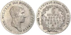 1/6 Талер Пруссия (королевство) (1701-1918) Серебро Фридрих Вильгельм III, король Пруссии (1770 -1840)