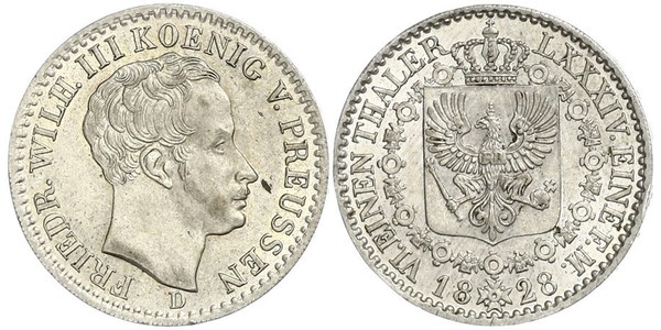 1/6 Талер Пруссия (королевство) (1701-1918) Серебро Фридрих Вильгельм III, король Пруссии (1770 -1840)