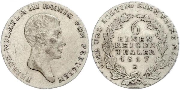 1/6 Талер Пруссия (королевство) (1701-1918) Серебро Фридрих Вильгельм III, король Пруссии (1770 -1840)