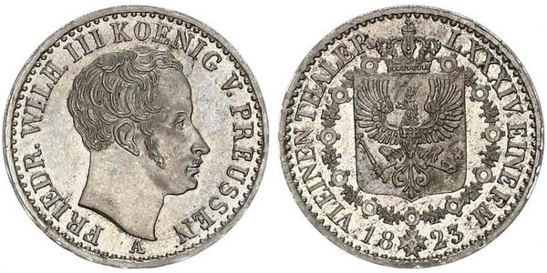 1/6 Талер Пруссия (королевство) (1701-1918) Серебро Фридрих Вильгельм III, король Пруссии (1770 -1840)