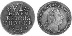 1/6 Талер Ангальт-Бернбург (1603 - 1863) Срібло Victor Frederick, Prince of Anhalt-Bernburg (1700 – 1765)