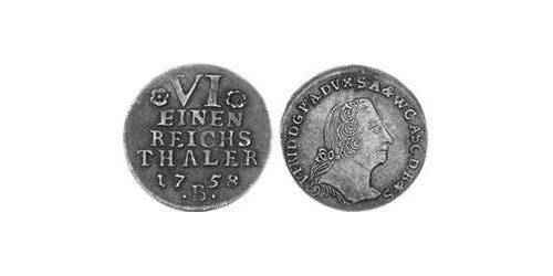 1/6 Талер Ангальт-Бернбург (1603 - 1863) Срібло Victor Frederick, Prince of Anhalt-Bernburg (1700 – 1765)