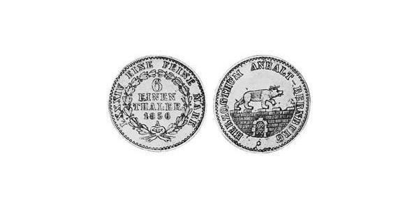 1/6 Талер Ангальт-Бернбург (1603 - 1863) Срібло Alexander Karl, Duke of Anhalt-Bernburg (1805 – 1863)