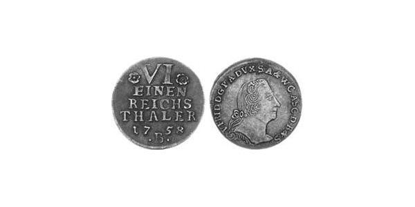 1/6 Талер Ангальт-Бернбург (1603 - 1863) Срібло Victor Frederick, Prince of Anhalt-Bernburg (1700 – 1765)
