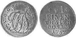 1/6 Талер Ансбах (1398–1792) Срібло Charles Alexander, Margrave of Brandenburg-Ansbach (1736 – 1806)
