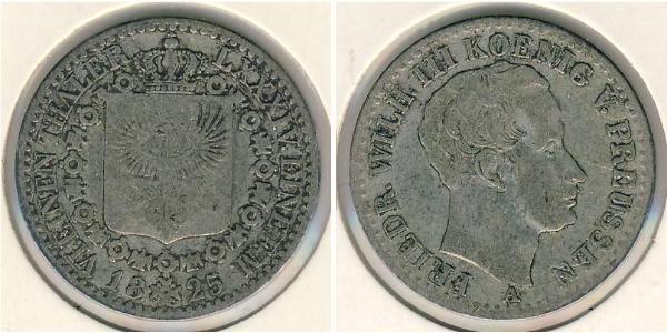1/6 Талер Королівство Пруссія (1701-1918) Срібло Фрідрих Вільгельм III, король Пруссії  (1770 -1840)