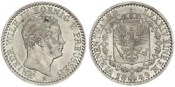 1/6 Талер Королівство Пруссія (1701-1918) Срібло Фрідріх Вільгельм IV (1795 - 1861)