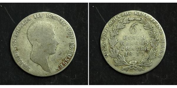 1/6 Талер Королівство Пруссія (1701-1918) Срібло Фрідрих Вільгельм III, король Пруссії  (1770 -1840)