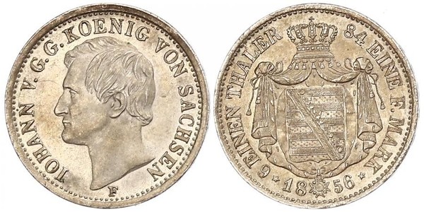 1/6 Талер Королівство Саксонія (1806 - 1918) Срібло John of Saxony