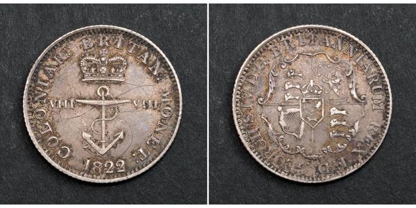 1/8 Dollar 大英帝国 銀 喬治四世 (1762-1830)