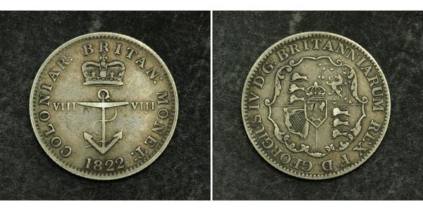 1/8 Dollar 大英帝国 銀 喬治四世 (1762-1830)
