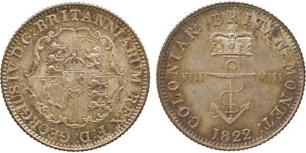1/8 Dollar 大英帝国 銀 喬治四世 (1762-1830)