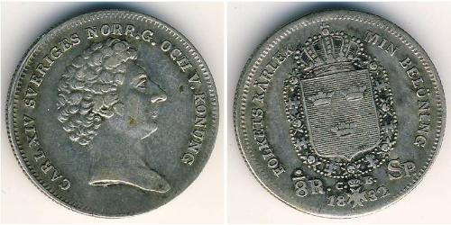 1/8 Riksdaler Svezia Argento 