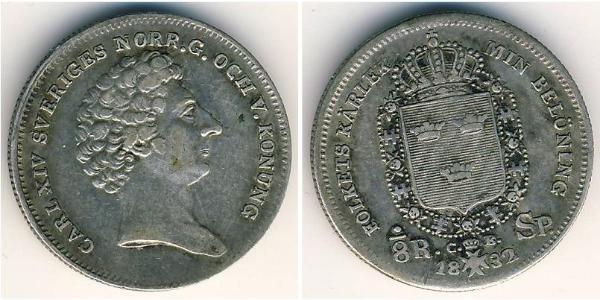 1/8 Riksdaler Schweden Silber 
