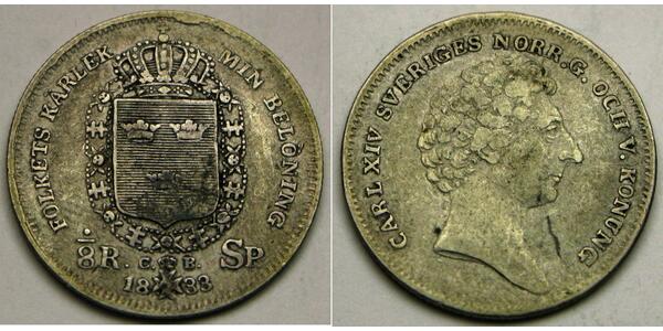 1/8 Riksdaler Sweden Silver 