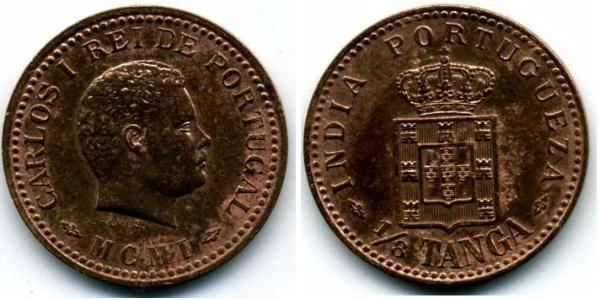 1/8 Tanga Inde portugaise (1510-1961) Bronze 