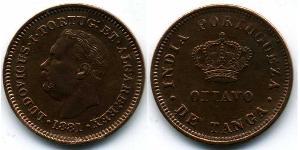 1/8 Tanga Portuguese India (1510-1961) Copper 