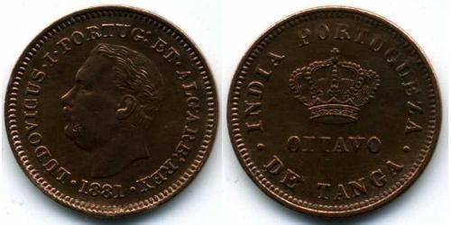 1/8 Tanga Portuguese India (1510-1961) Copper 