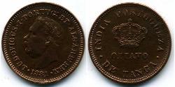 1/8 Tanga India portoghese (1510-1961) Rame 