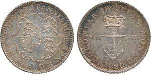 1/8 Долар Британська імперія (1497 - 1949) Срібло Георг IV (1762-1830)