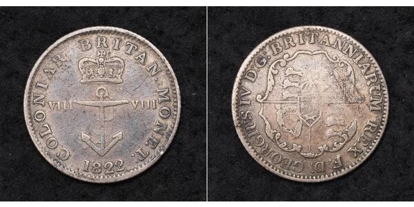 1/8 Долар Британська імперія (1497 - 1949) Срібло Георг IV (1762-1830)