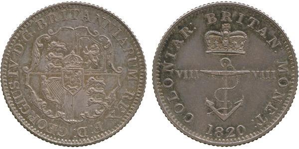 1/8 Долар Британська імперія (1497 - 1949) Срібло Георг IV (1762-1830)